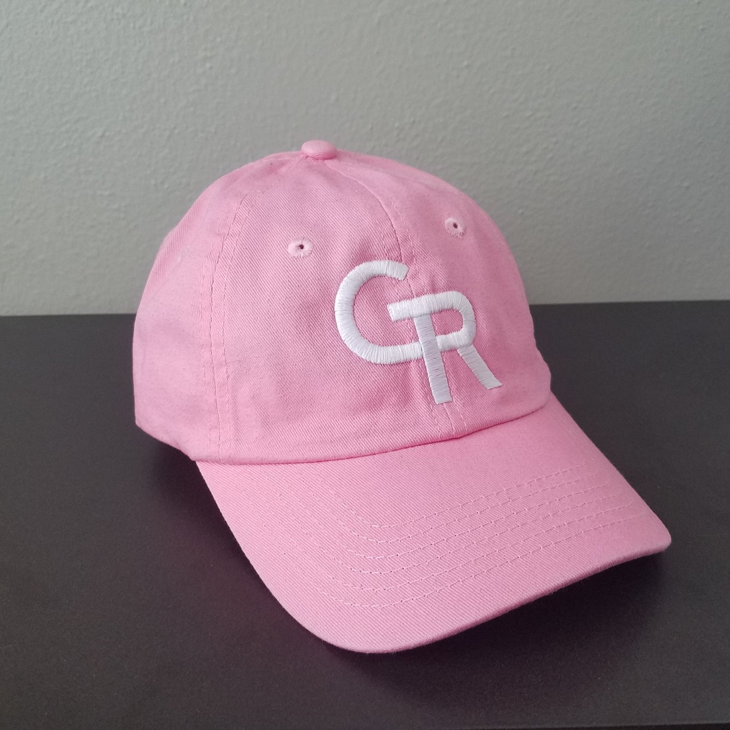 GR Curved Bill Hat - pink w/ white logo