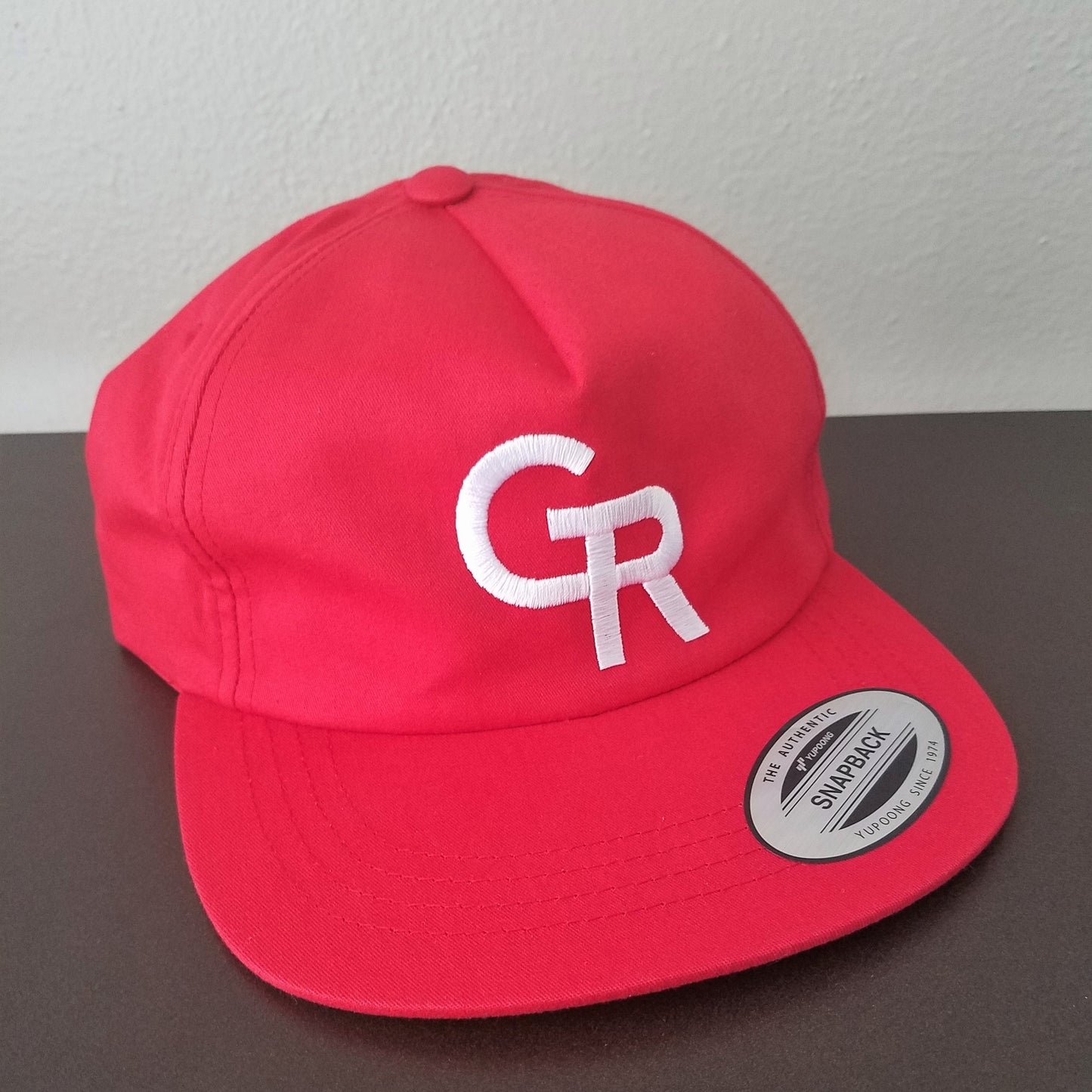 GR Snapback Hat - red w/ white logo